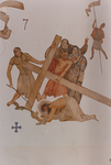 863663 Afbeelding van paneel 7 van de kruiswegstatie naar ontwerp van beeldend kunstenaar Charles Eyck (1897-1983), in ...